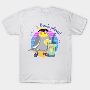 Summer Cockatiel BEACH PLEASE T-Shirt